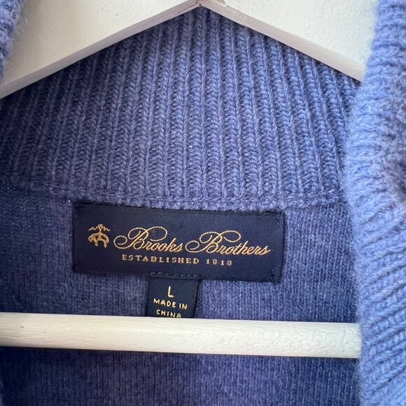 Brooks Brothers Wool Cashmere Half-Zip Sweater, Size L P2 - Picture 5 of 8